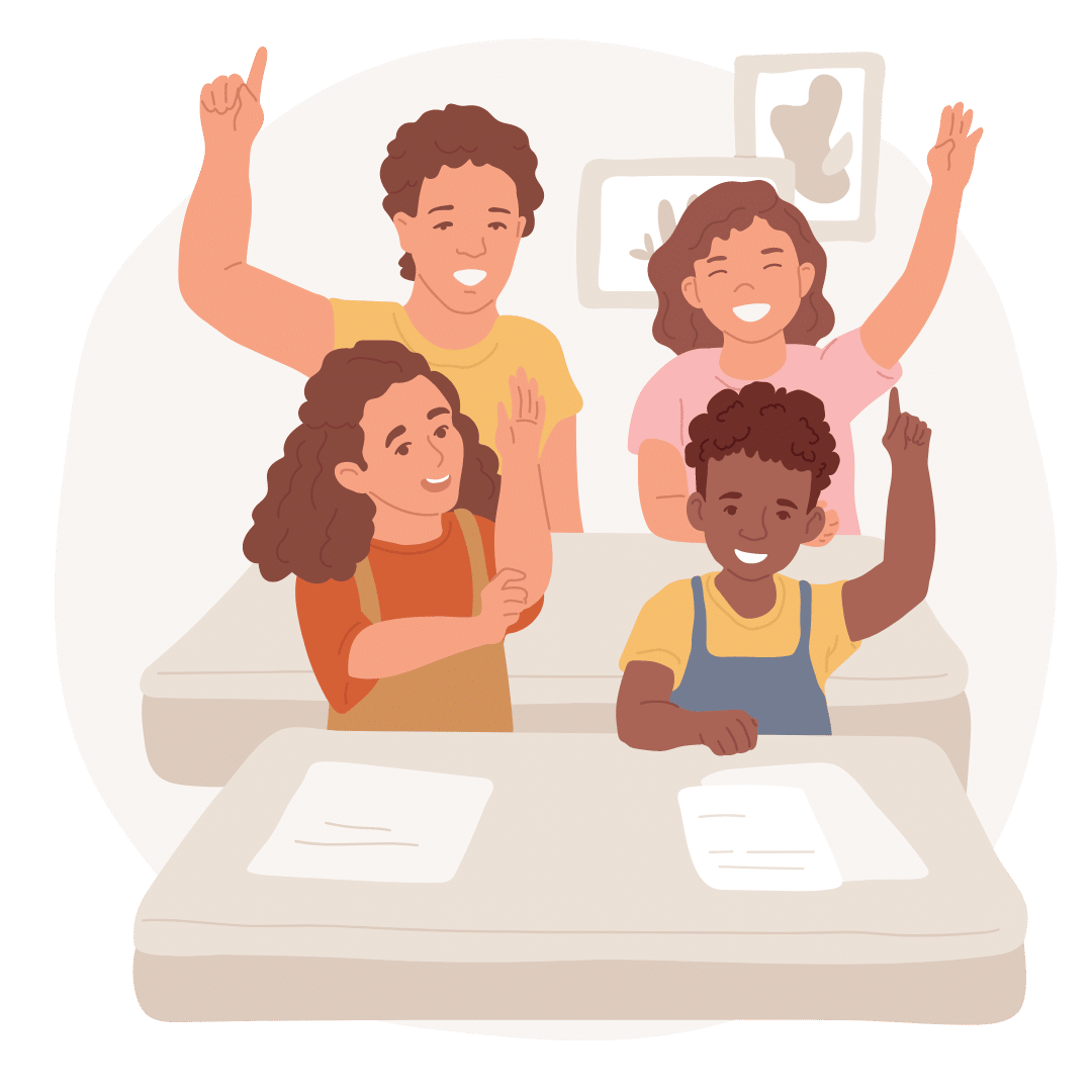 Kids playing and learning